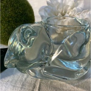Meow 😻 Indiana Glass Sleepy Kitty Cat Votive holder.